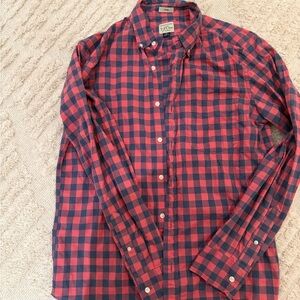 J. Crew Red and Navy Plaid Shirt